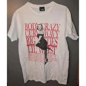 Marilyn Monroe Body Crazy Megan thee Stallion Rap Lyrics SS T-shirt Large White